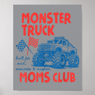Mama Monster Truck Moms Club Verjaardag Matching Poster