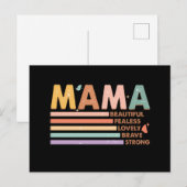 Mama Mooi Onbevreesd Mooi Dapper Sterk Briefkaart (Voorkant / Achterkant)