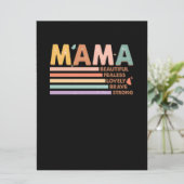 Mama Mooi Onbevreesd Mooi Dapper Sterk Kaart (Staand voorkant)