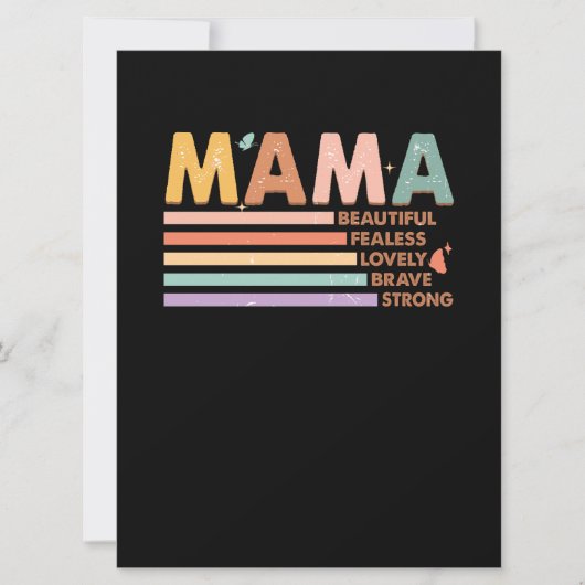 Mama Mooi Onbevreesd Mooi Dapper Sterk Kaart (Voorkant)