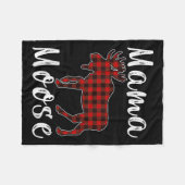 Mama Moose Family Christmas Pajama Red& Black Fleece Deken (Voorkant (Horizontaal))