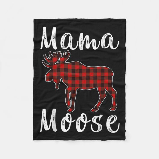Mama Moose Family Christmas Pajama Red& Black Fleece Deken (Voorkant)