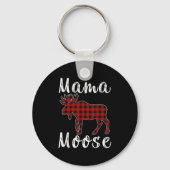 Mama Moose Family Christmas Pajama Red&amp; Black  Sleutelhanger (Voorkant)