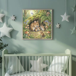 Mama Muis en Haar Schattige Baby's Kinderkamer Poster