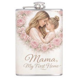 Mama — My First Home | Mother & Daughter Floral Tr Heupfles