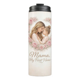 Mama — My First Home | Mother & Daughter Floral Tr Thermosbeker