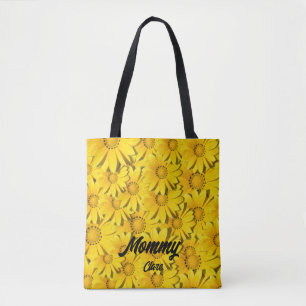 Mama naam GRANDMA Girasoles Gepersonaliseerd Tote Bag