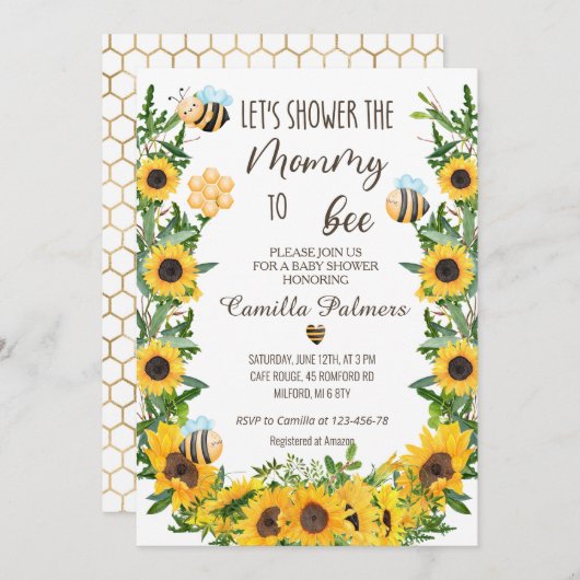 Mama naar Baby shower Kaart (Voorkant / Achterkant)