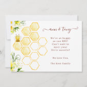 Mama naar Bee Baby Gefeliciteerd Kaart (Achterkant)