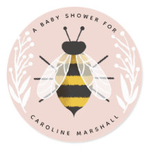 Mama naar Bee Baby Meisje Douche Sticker