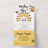 Mama naar Bee Baby shower All In One Uitnodiging (Binnen)