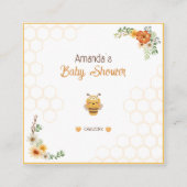 Mama naar Bee Baby shower Baby Voorspelling Informatiekaartje (Achterkant)