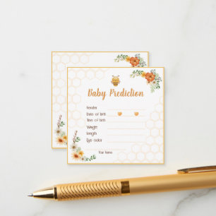 Mama naar Bee Baby shower Baby Voorspelling Informatiekaartje