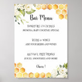 Mama naar Bee Baby shower bar menu Poster (Voorkant)