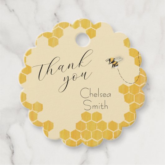 Mama naar Bee Baby Shower Bedankjes Labels (Voorkant)