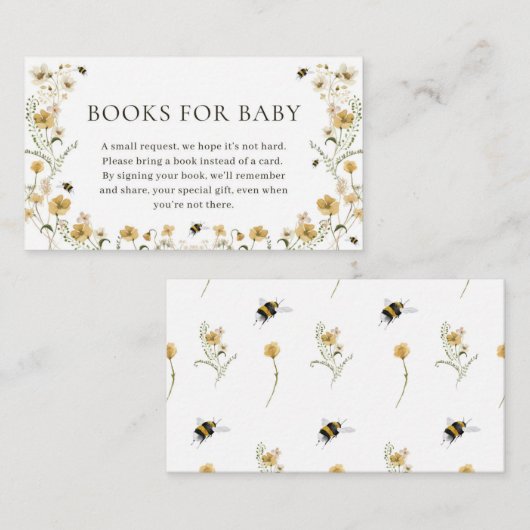 Mama naar Bee Baby shower Boeken voor Baby Kaart Plaatskaartje (Voorkant / Achterkant)