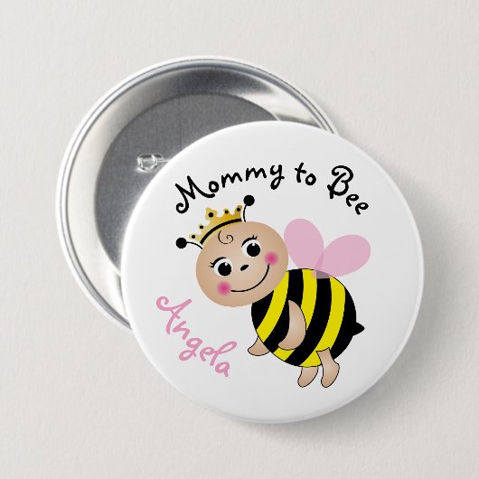 Mama naar Bee Baby shower Button Pin (Voorkant /achterkant)