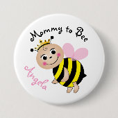 Mama naar Bee Baby shower Button Pin (Voorkant)