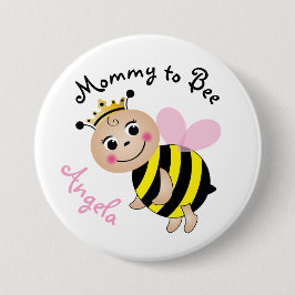 Mama naar Bee Baby shower Button Pin
