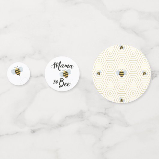 Mama naar BEE Baby shower Confetti (Achterkanten)