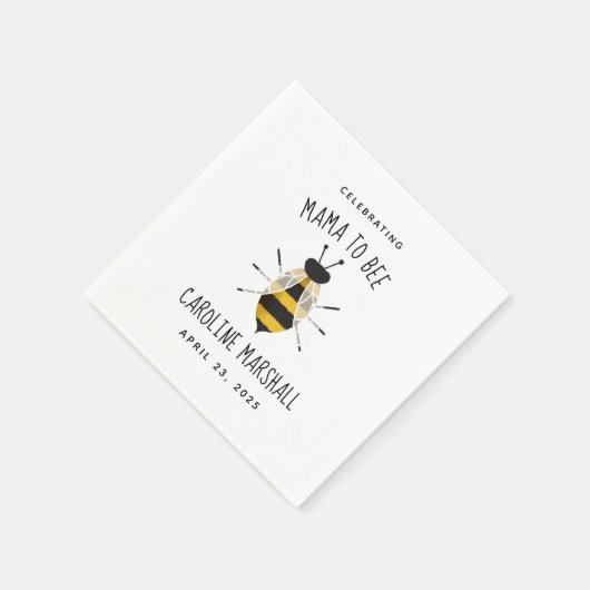 Mama naar Bee Baby shower Decor Cocktail servet (Hoek)