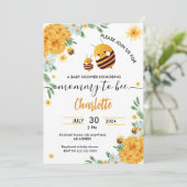 Mama naar Bee Baby shower Floral Waterverf Kaart (Staand voorkant)