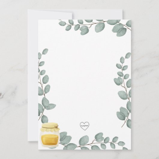 Mama naar Bee baby shower Kaart (Achterkant)