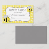 Mama naar Bee Baby shower Luier Raffle Ticket Informatiekaartje (Voorkant / Achterkant)