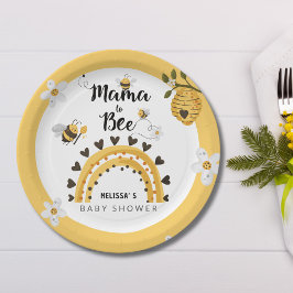 Mama naar Bee Baby shower Papieren Bordje