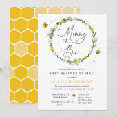 Mama naar Bee Baby shower per Mail uitnodiging (Voorkant / Achterkant)