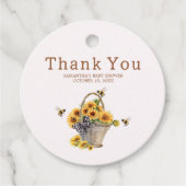 Mama naar Bee Baby shower Round Bedankjes Labels (Voorkant)