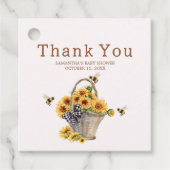 Mama naar Bee Baby shower Square Bedankjes Labels (Voorkant)