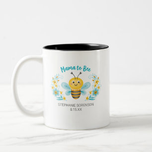 Mama naar Bee Baby shower Tweekleurige Koffiemok