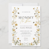 Mama naar Bee Baby shower Uitnodiging Honey Flower (Voorkant)