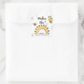 Mama naar Bee Baby shower Vierkante Sticker (Tas)