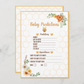 Mama naar Bee Baby shower Voorspellingen Spel Informatiekaartje (Voorkant / Achterkant)