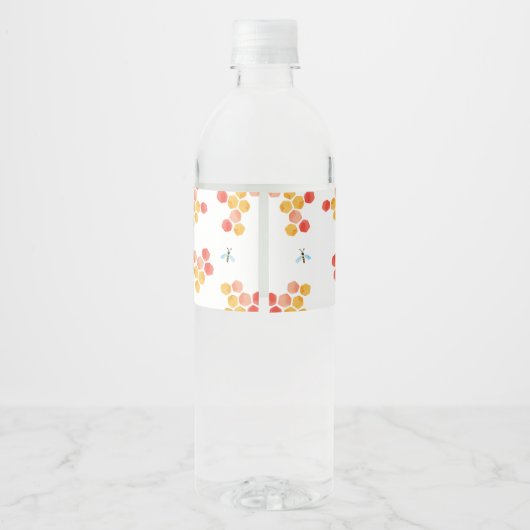 Mama naar BEE Baby shower Waterflesetiket Waterfles Etiket (Achterkant)