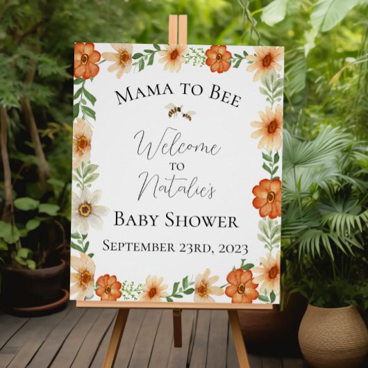 Mama naar Bee Baby shower Welkomstbord Glossy Post Perfect Poster