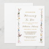 Mama naar Bee Baby shower Wildflower Kaart (Voorkant / Achterkant)