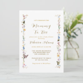 Mama naar Bee Baby shower Wildflower Kaart
