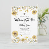 Mama naar Bee Baby shower Zonnebloem Zomer Kaart (Staand voorkant)