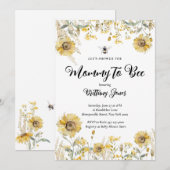Mama naar Bee Baby shower Zonnebloem Zomer Kaart (Voorkant / Achterkant)