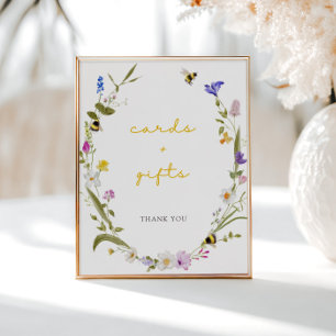 Mama naar Bee Bloemenkrans Baby shower Kaarten Cad Poster