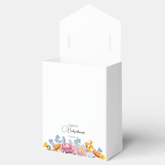 Mama naar Bee boho Wildflower Baby shower Bedankdoosjes (Geopend)