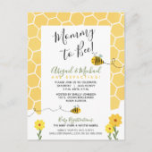 Mama naar Bee Budgetvriendelijk Baby shower Invite Briefkaart (Voorkant)