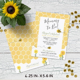 Mama naar Bee Budgetvriendelijk Baby shower Invite Briefkaart