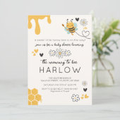 Mama naar Bee Bumble Bee Baby shower Kaart (Staand voorkant)