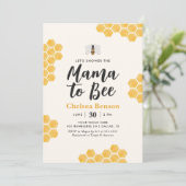 Mama naar Bee Bumblebee Baby shower Kaart (Staand voorkant)