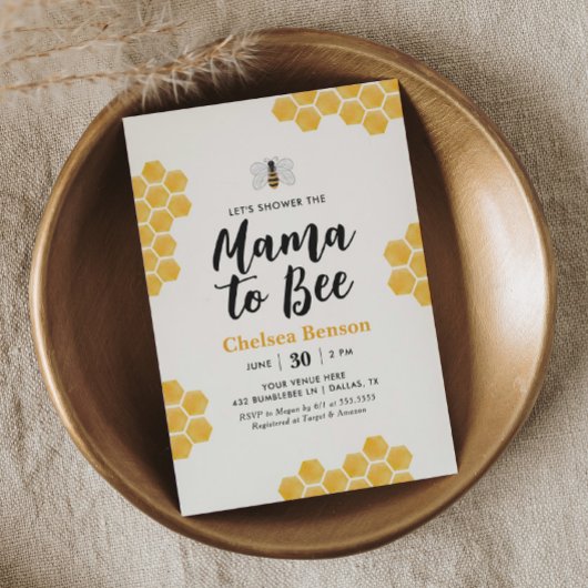 Mama naar Bee Bumblebee Baby shower Kaart