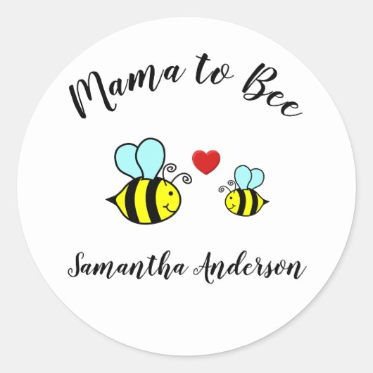 Mama naar Bee - Circle Sticker (Voorkant)